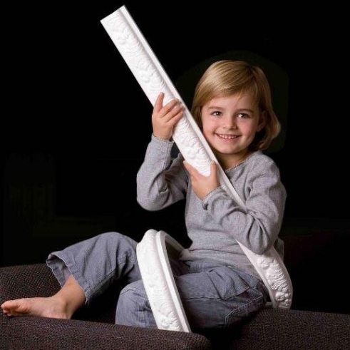 Child with a flexible dado panel rail section